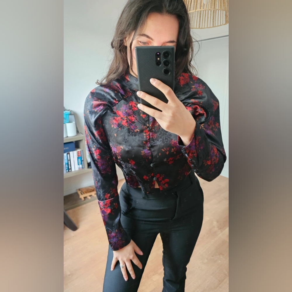 Zara black red tops